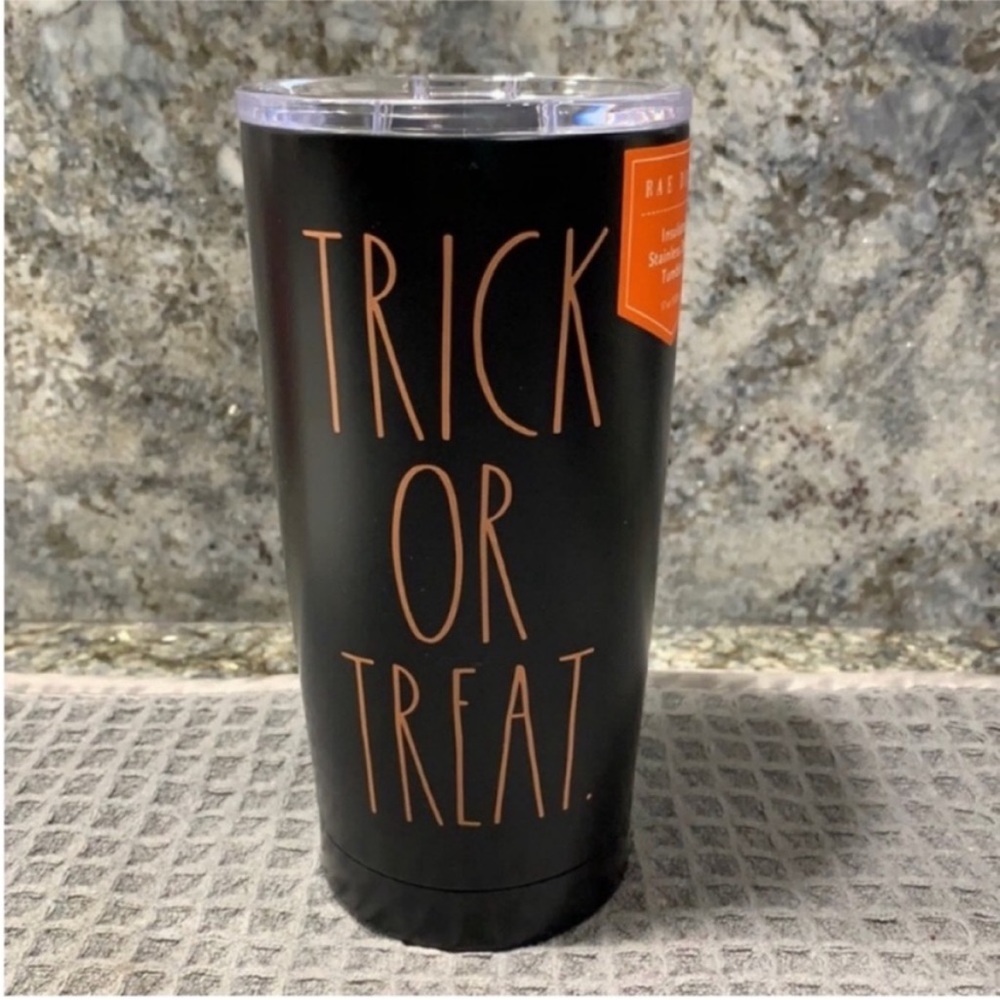 NWT Rae Dunn “TRICK OR TREAT” 17 oz Insulated Stainless Steel Tumbler Halloween